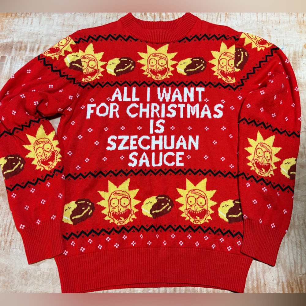 Rick and Morty- All I want for Christmas is Szechuan Sauce - Crewneck Sweater